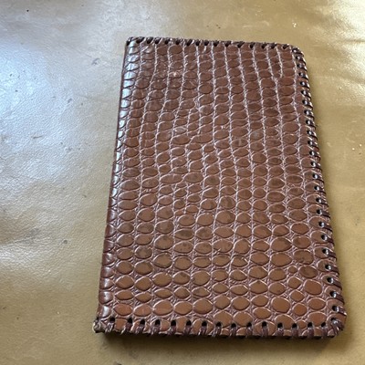 Eimer Vintage Echtleder gestempelt Krokodil Muster Damen