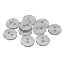 10pcs Resin Sewing Buttons 15mm Round Flat 2-Hole Craft Clothing Buttons Grey