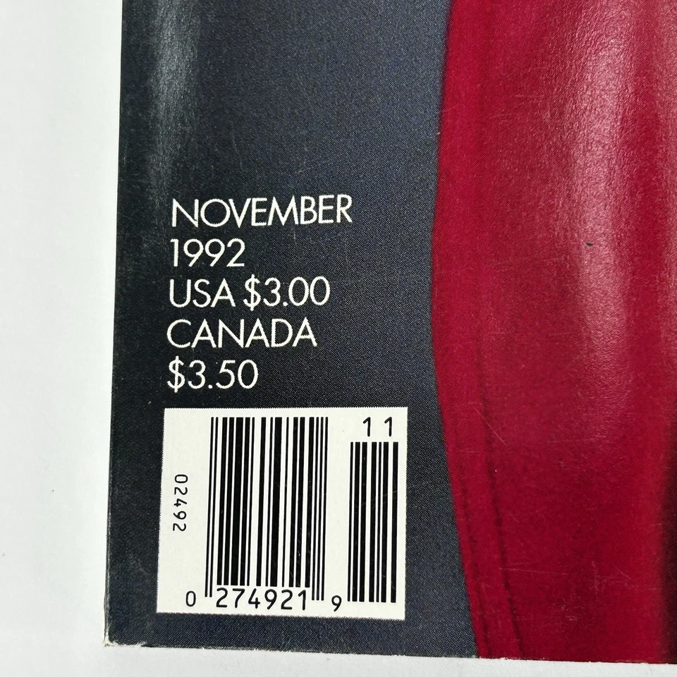 Vintage Elle Magazine November 1992 - Amber Valetta Cover - Whitney Houston Foto 2 de 4