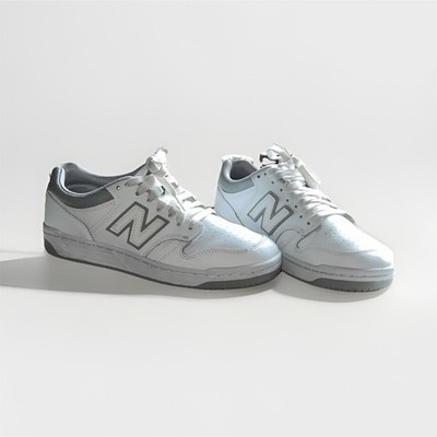 New Balance White Gray Low Top Sneaker