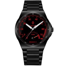 Montre À Poignet Avec Compteur Renault SPORT 21 TURBO Noire En Acier Vintage