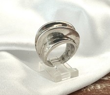Sterling Silver 925 Modernist Statement Ring LARGE BOLD Vintage Mid-Century