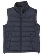 Zara Mens Padded Gilet UK 38 Medium Navy Blue Polyester BS21