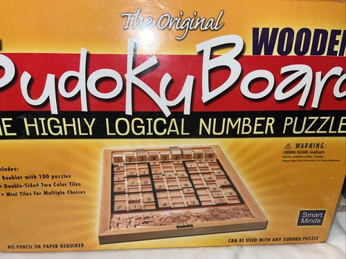 EUC The Original Wooden Sudoku Board Puzzle Game - Smart Minds NEW SEALED - Picture 1 of 4