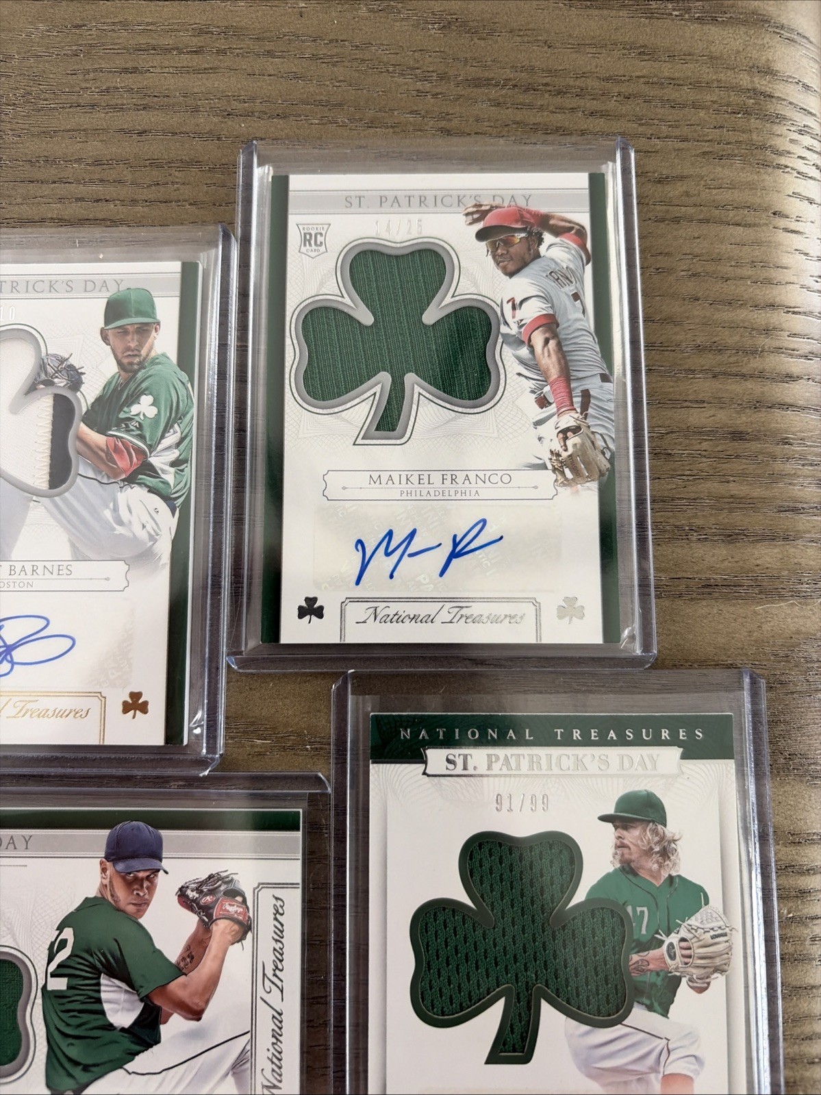 National Treasures Baseball Lot (9) Cards St Patricks Auto Game Used 2015 2016 view 5