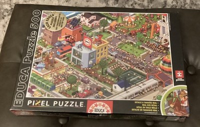 Educa All Downtown 500 Piece Jigsaw Pixel Puzzle 48x34cm #14487 Complete Rare