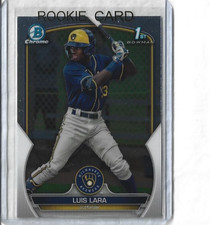 2023-LUIS LARA-Bowman Chrome-(1st)-Rookie Card #BCP-100-Milwaukee Brewers-HOT!. rookie card picture
