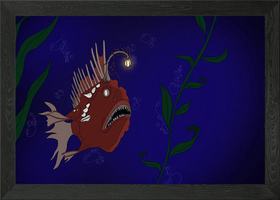 Tiefsee Seeteufel gerahmtes Wandbild Poster Leinwanddruck Bild