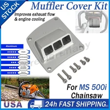 For Stihl MS500i MS500 Chainsaw Performance Muffler Exhaust Aluminum Cover Kit