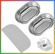 Pet Feeder Bowls 2 Stainless Steel Mat Set Microchip Automatic