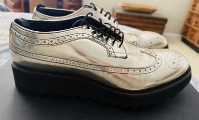 Dsquared2 Champagne Gold Oxfords Men s 11 Dress Shoes Chunky Sole & comes w/ box