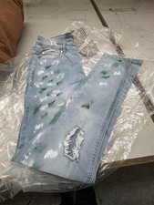 super skinny busted knee paint splatter jeans Boohoo Man