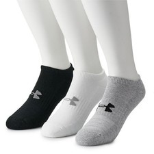 Under Armour L47709 Unisex Multi Training Cotton No Show Socks 3-Pair Size L