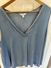 Womens Sleeveless Blue Jean Top
