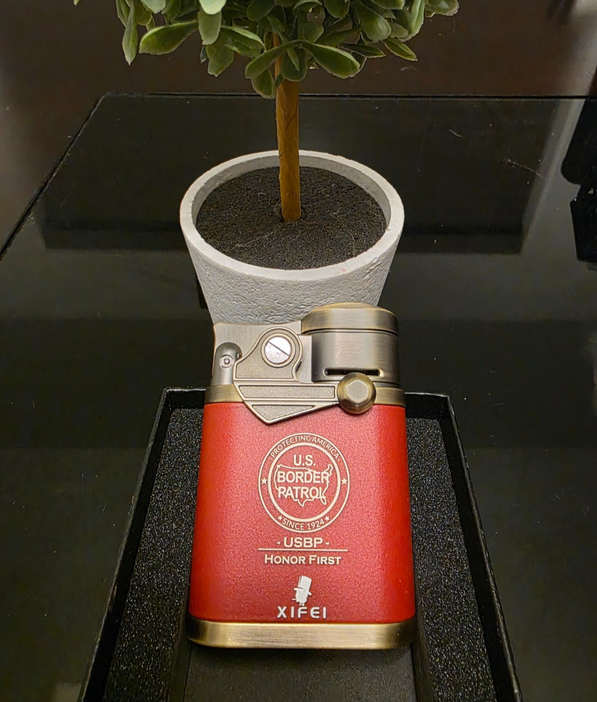 US Border Patrol Cigar 4 jet flame Torch Lighter, Refillable