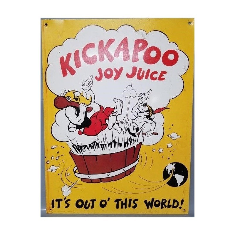 Plaque métal Kickapoo Joy Juice 30x40cm : cadeau rétro idéal pour passionné