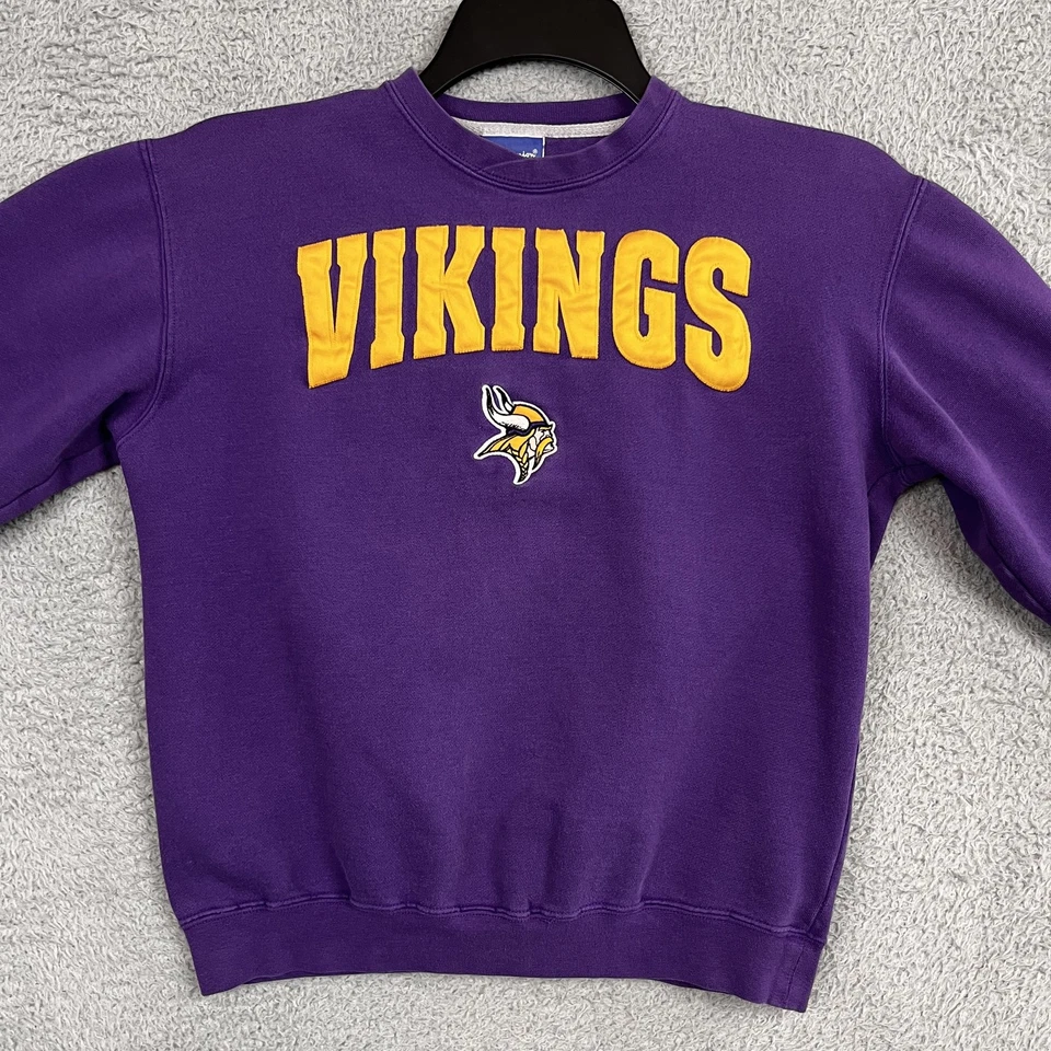 Sudadera Minnesota Vikings JUVENTUD Grande Púrpura NFL Fútbol Cuello Redondo Campeón Foto 3 de 4