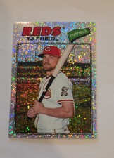 2026 Topps Heritage - T.J. Friedl #296 Chrome Silver Sparkle Refractor