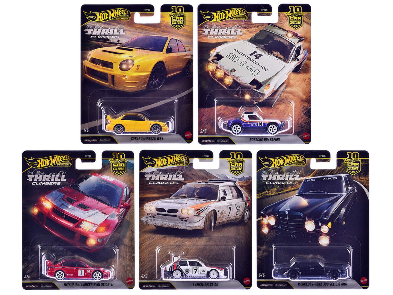 "Thrill Climbers" 5 piece Set "Car Culture 10th Anniversary" 2025 Series Q by