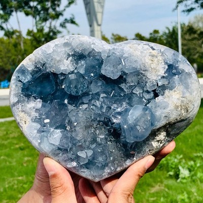 8.01LB Natural blue crystal cave quartz crystal cave mineral specimen