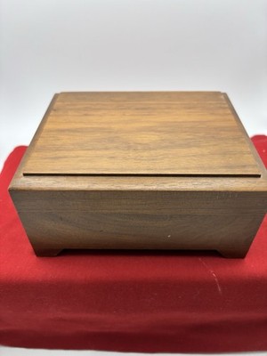 VTG Reuge Music Box Walnut Wood Footed Lined  Working Plays You Light Up My Life