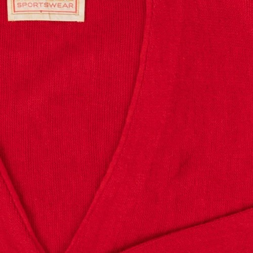 Vintage 70er Boxy Strickjacke M Acryl Herren Rot Prep - Bild 6 von 7