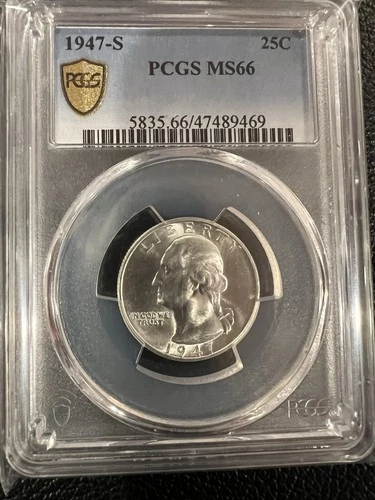 1947-S Washington Quarter PCGS MS66 90%  Silver