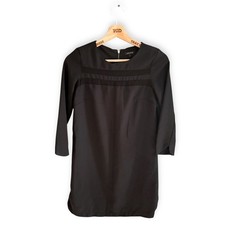 Ladies River Island Dress Black Smart Knee Length Office Wear Size 8