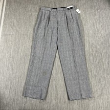Polo Ralph Lauren Linen Pants Men's 38 VTG Glencheck Forward Pleats Made in USA