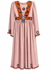 ICF Embroidered Kaftan Dress Pink Orange Multicolor Women One Size