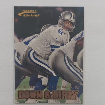 Pinnacle 1997 Action Packed Down & Dirty Troy Aikman #117 Cowboys NFL Card