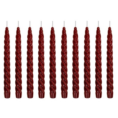 Renaissancekerze Spitzkerze gedreht burgund 10 Stück Größe ca. 22 x 250 mm