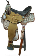 Western Horse Saddle Barrel Racing Handmade Leather Tooled Trail Tack Equestrian
