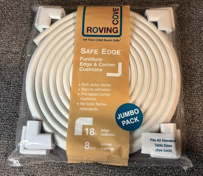 Roving Cove Safe Edge Furniture Jumbo Pack 18ft Edge 8 Corners Oyster White NOS