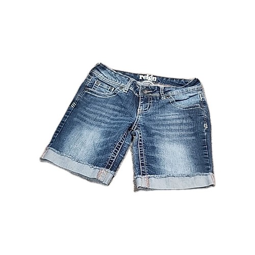 Reign Womens 5 Denim Jeans Medium Wash Bermuda Length EUC PREOWN - 第 1/10 張圖片