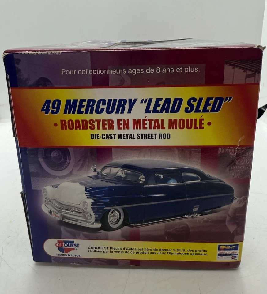 First Gear 49 Mercury “Lead Sled” Blue 1:25 Car Quest Die Cast Metal Street Rod - Image 4 of 4