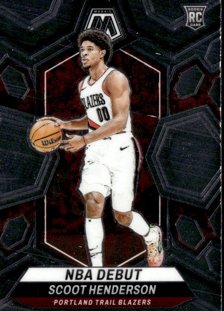 SCOOT HENDERSON 2023-24 PANINI MOSAIC NBA DEBUT RC PORTLAND TRAIL BLAZERS #255