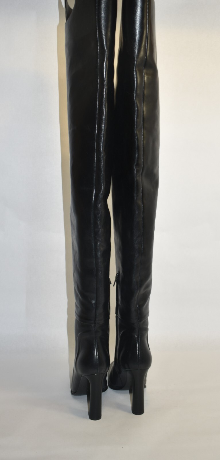 New! Burberry Black 110 Cutout Thigh-High Leather Boots Size 37 EU image 9