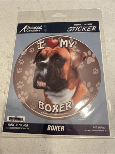 Advanced Graphics Dog I Love My Boxer Indoor Outdoor Sticker
