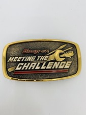 Vintage BTS Snap-on Tools Meeting The Challenge Solid Brass Belt Buckle SSX 1709