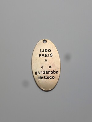 LIDO PARIS garderobe de Coco - Garderobenmarke/wardrobe tray Messing graviert