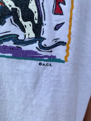T-shirt Vintage 90s Alaska – 2XL Beige – Aigle Brodé – Desert Heat – USA