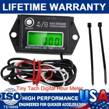 Waterproof Super Tiny Tach Digital Hour Meter Tachometer Resettable Job Timer US