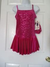 NWT Mondor Sequin Figure Skating Dress Size 62 / M Fuchsia Pink 2919