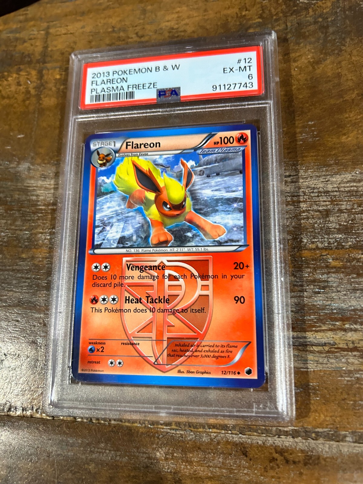 POKEMON 2013 B & W Plasma Freeze FLAREON #12 PSA 6 RARE