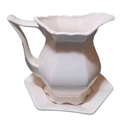 Pitcher & Basin Set French Ivory Country Farmhouse Ceramic - Picture 2 of 9