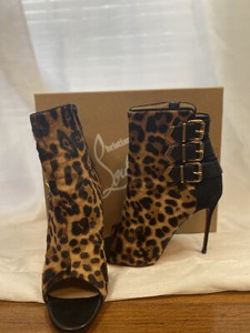 cheetah peep toe booties