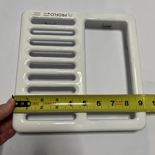 PROFLO PF912  9-1/2" White Porcelain Half Top Grate New in Box - Picture 7 of 8