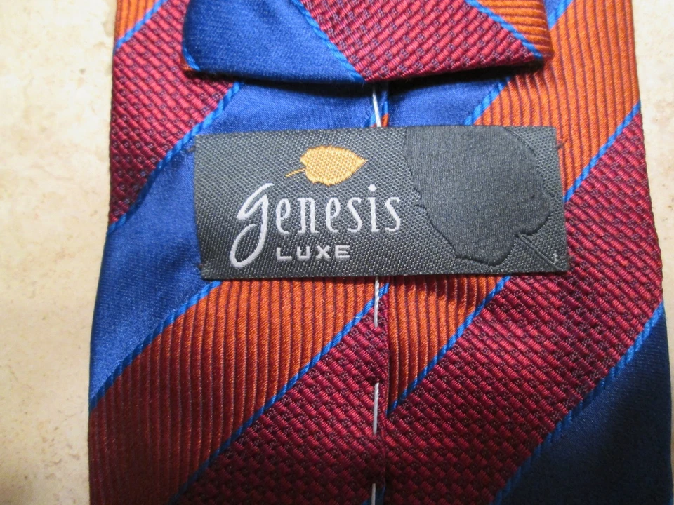 Corbata a rayas Genesis Luxe para hombre a rayas de seda multicolor #G1 Foto 2 de 4