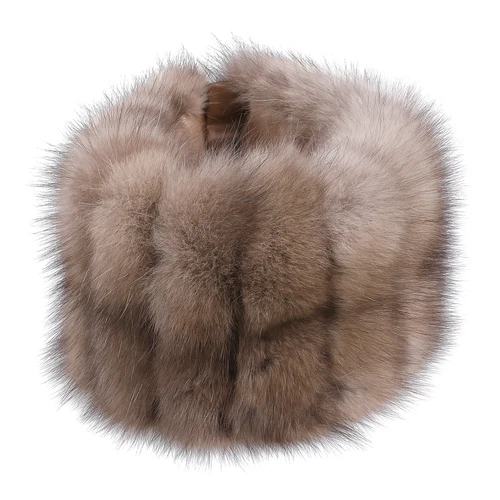 Unisex Genuine Sable/Chinchilla Fur Collar Neck Warmer Scarf Wraps Winter Warm - Picture 10 of 17